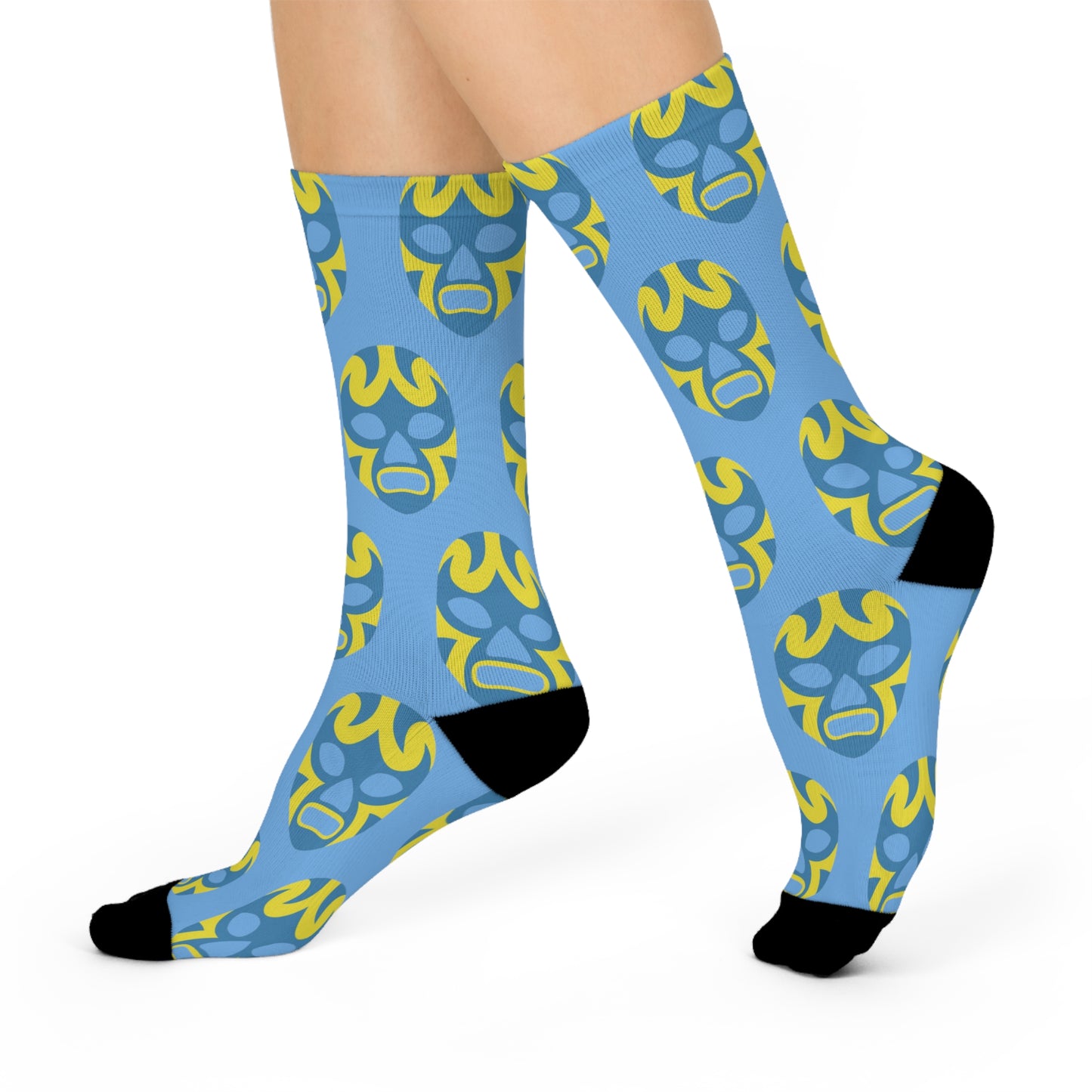 Luchador Azul- Cushioned Crew Socks