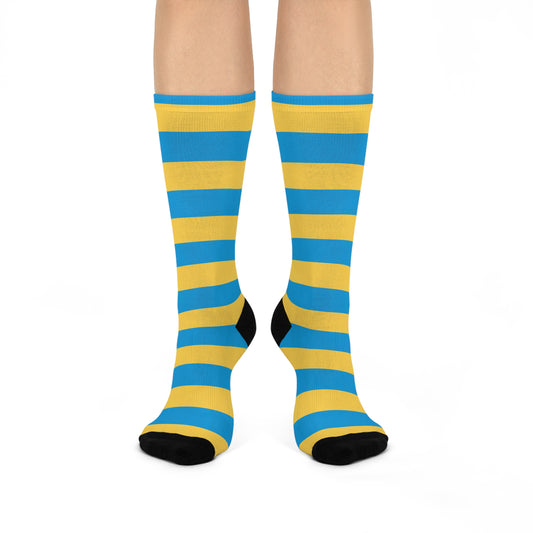 Gold n Blue - Cushioned Crew Socks