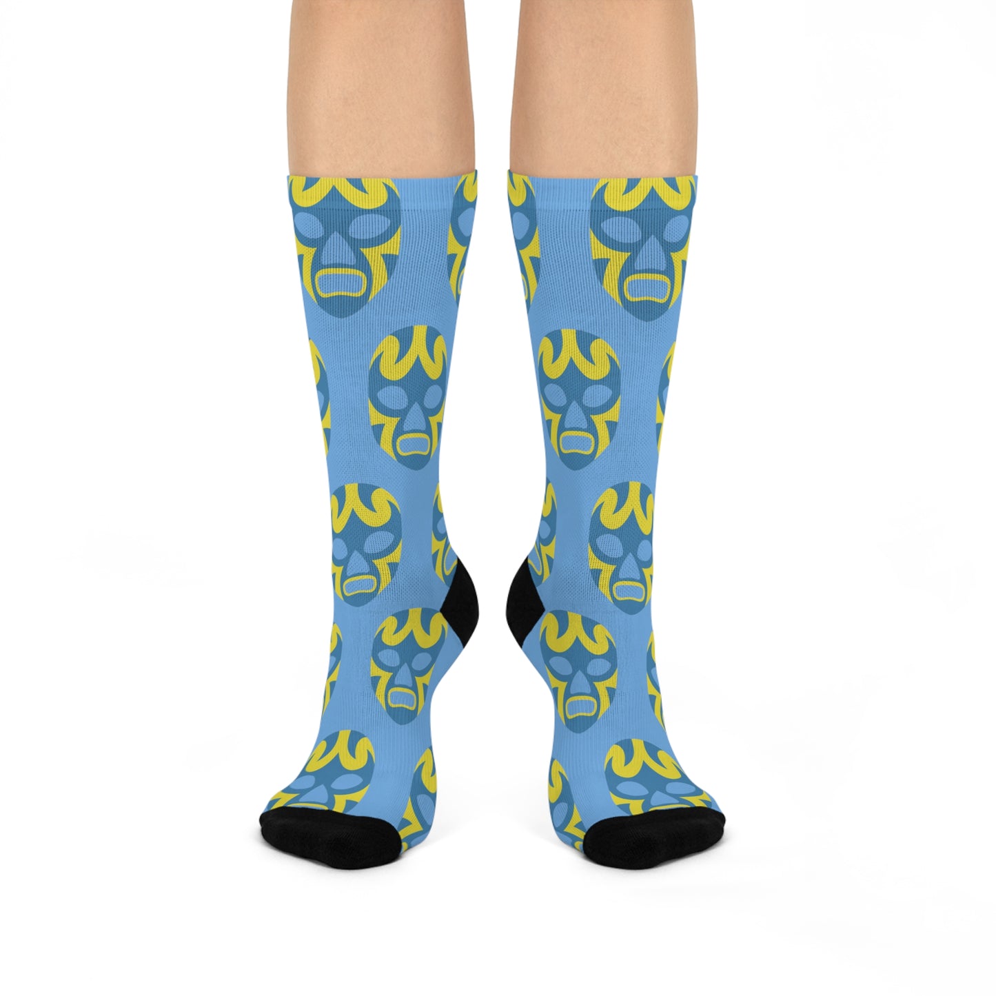 Luchador Azul- Cushioned Crew Socks