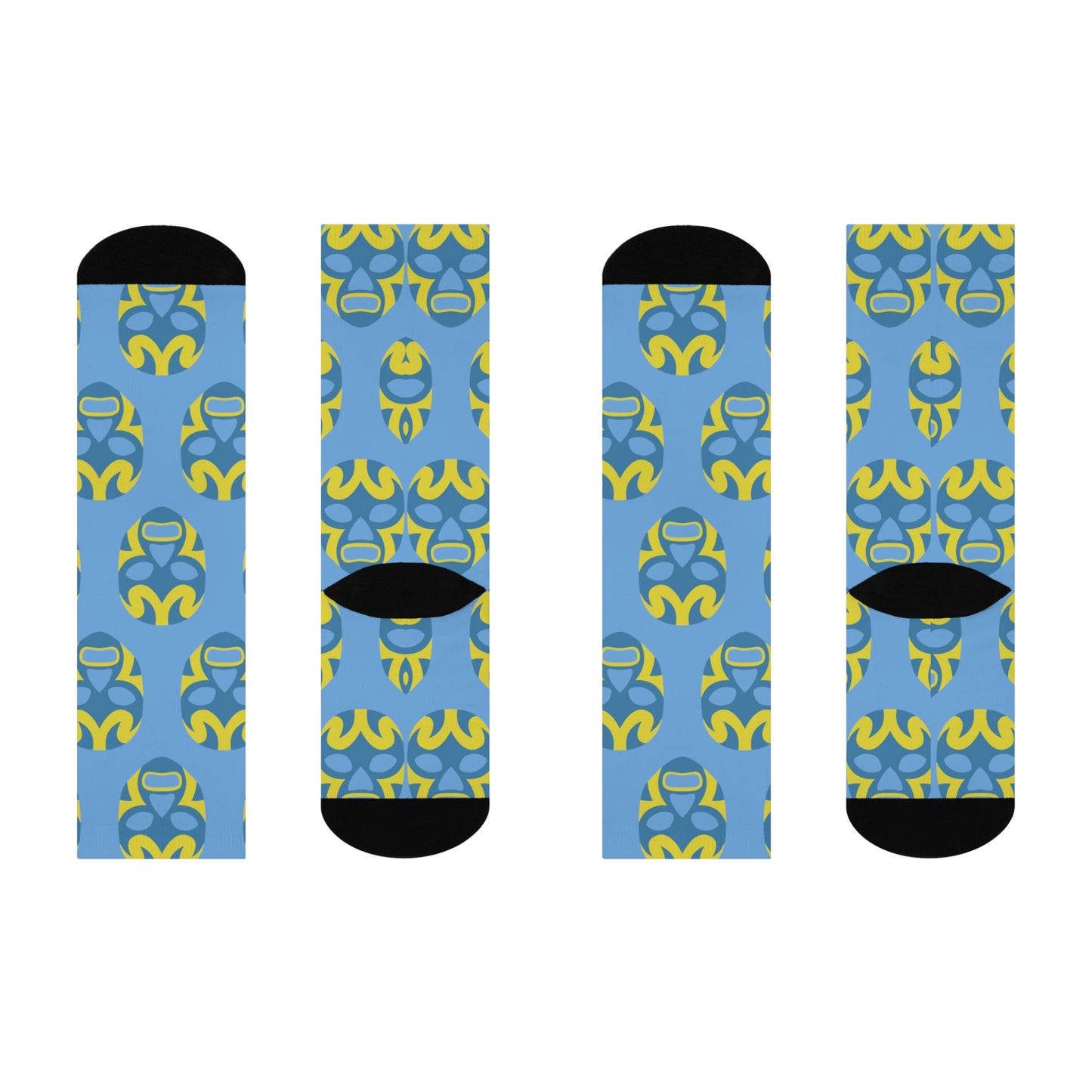 Luchador Azul- Cushioned Crew Socks