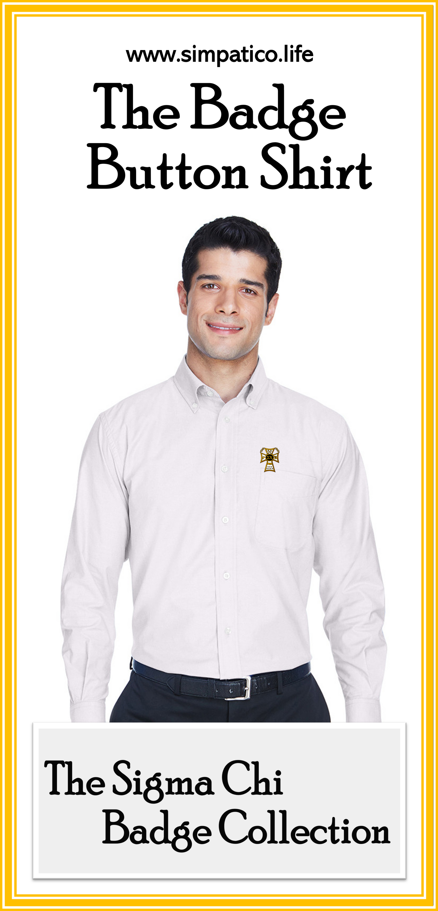 The Sigma Chi Badge Button Shirt