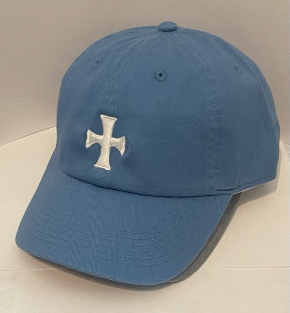 The Norman White Cross - Unconstructed/Dad Hat Sky Blue
