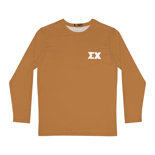 The Hinman – Light Brown - Sigma Chi letters Long Sleeve Active T-Shirt