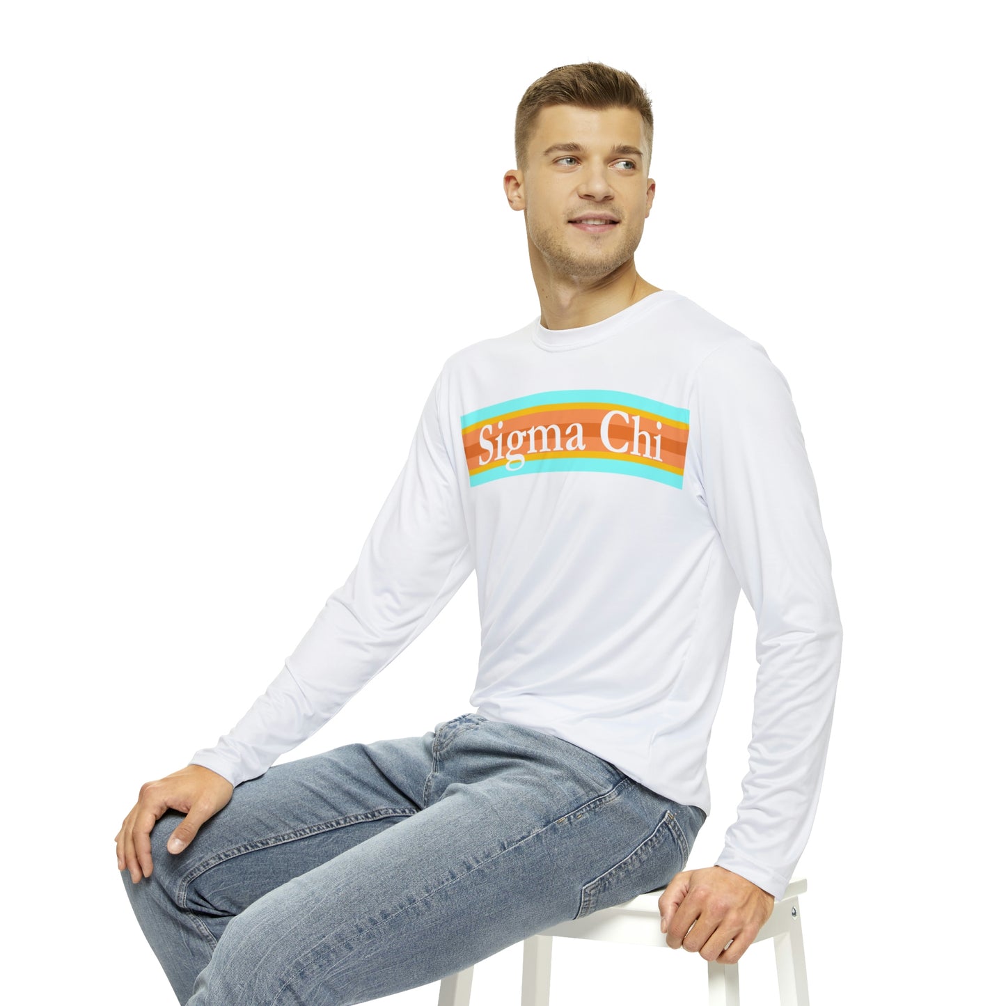 Sprumer 23 White - Sigma Chi Stripe Long Sleeve Sun/Swim Shirt