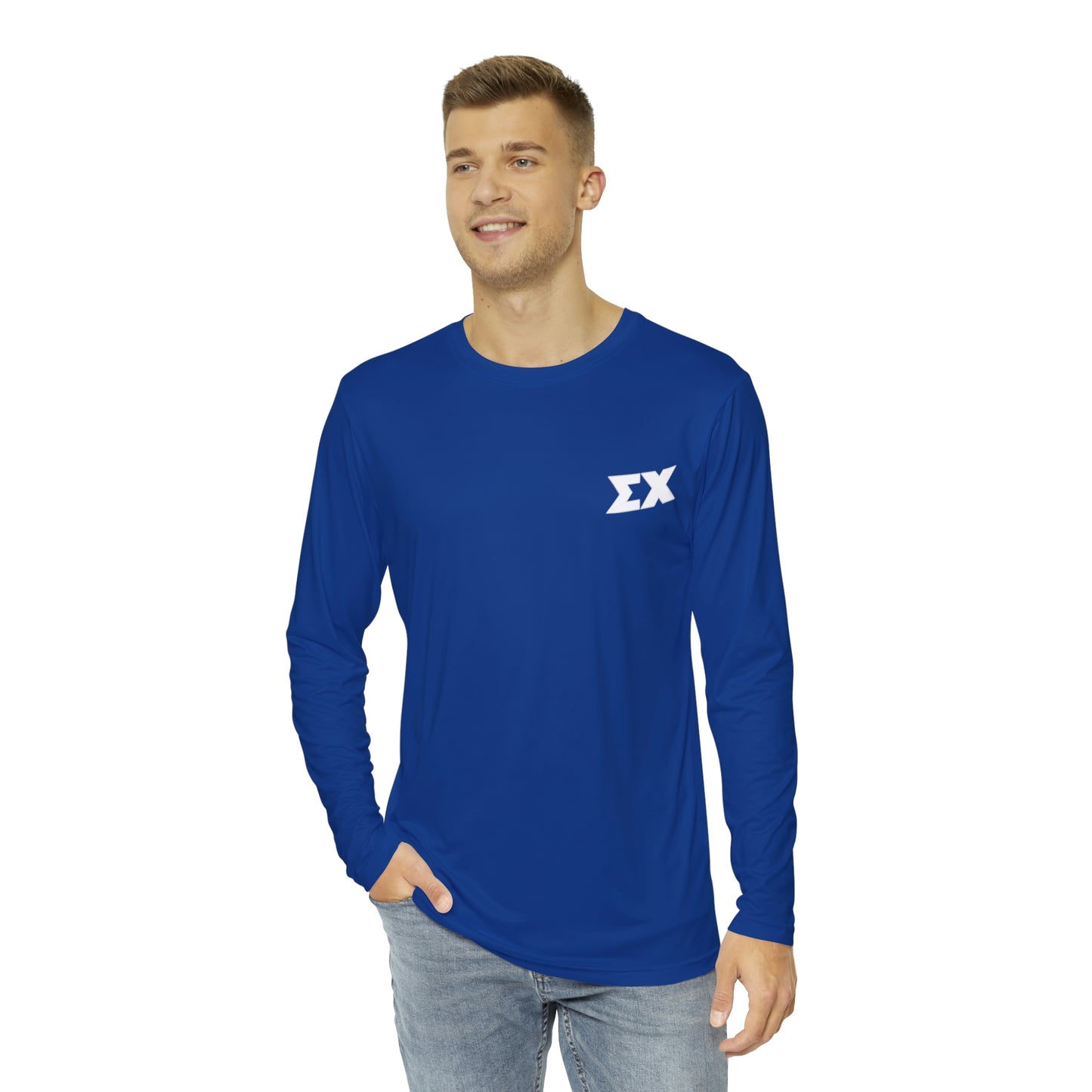 The Hinman – Blue - Sigma Chi letters Long Sleeve Active T-Shirt